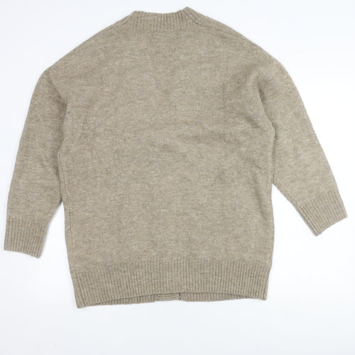 MNG Unisex Beige XS Knit Cardigan