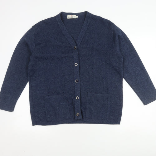 Merry Gold London Women's Blue Cardigan, V-Neck, Size 7XL