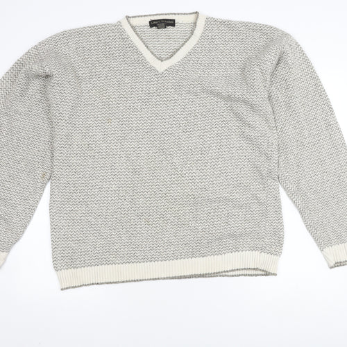 Liberty Sweaters Men's Grey V-Neck Pullover Jumper L