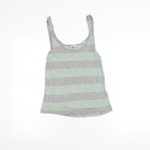 Jack Wills Women's Grey Striped Tank Top Size 10
