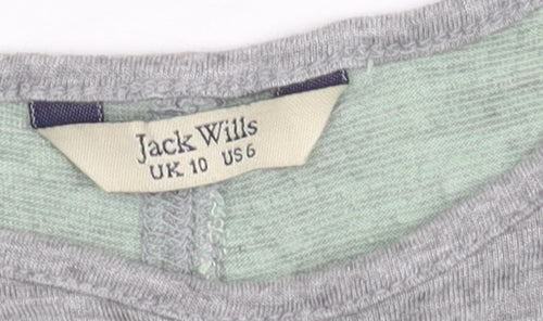 Jack Wills Women's Grey Striped Tank Top Size 10