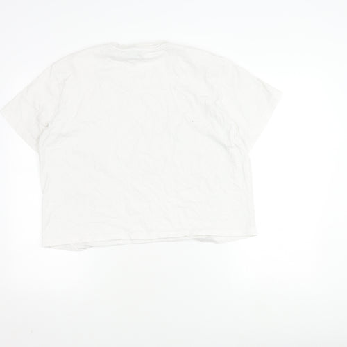 Rixo Women's White Crew Neck Mermaid T-Shirt Size 16