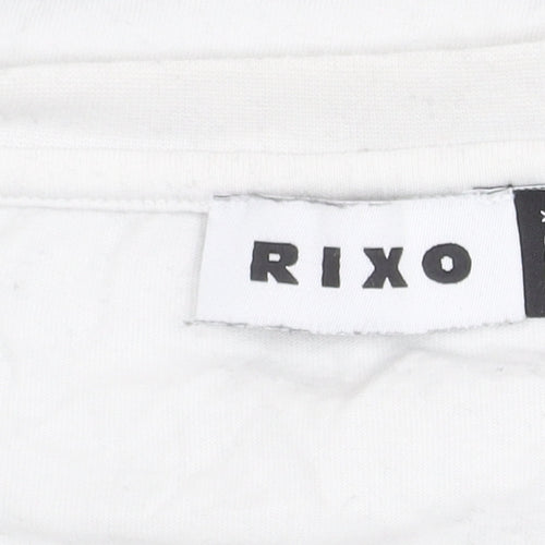 Rixo Women's White Crew Neck Mermaid T-Shirt Size 16