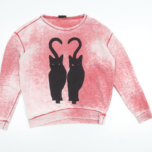 Topshop Women's Multicoloured Size 8 Animal Print Sweatshirt