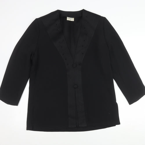 Sommermann Women's Black Long Sleeve Button Top