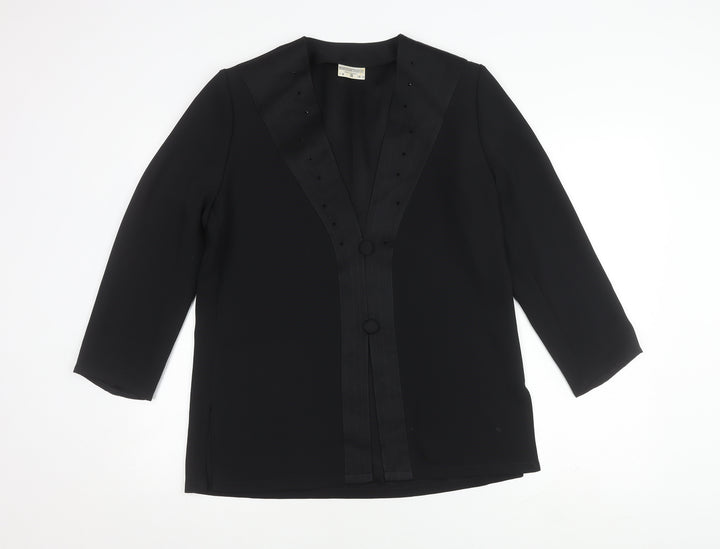Sommermann Women's Black Long Sleeve Button Top