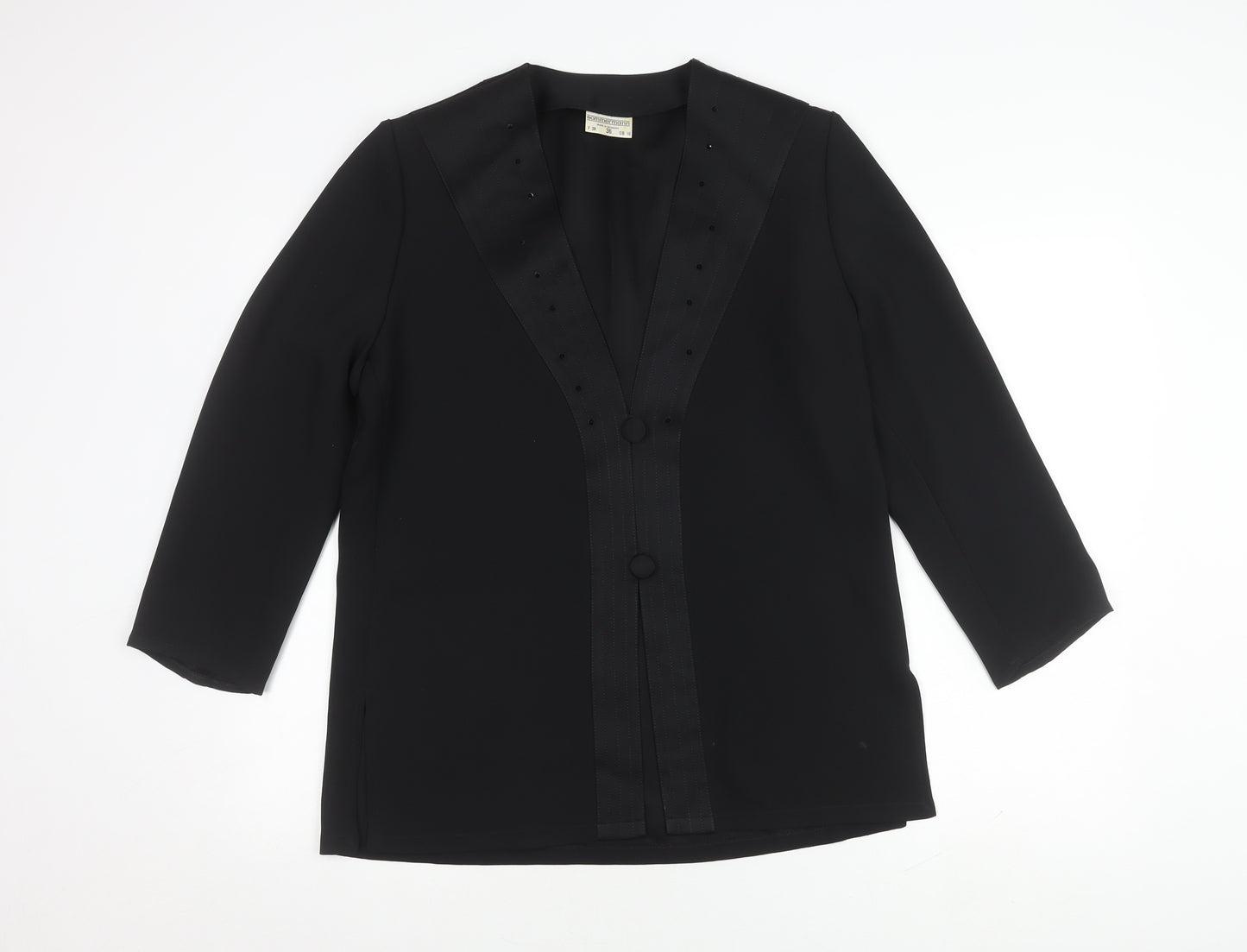 Sommermann Women's Black Long Sleeve Button Top