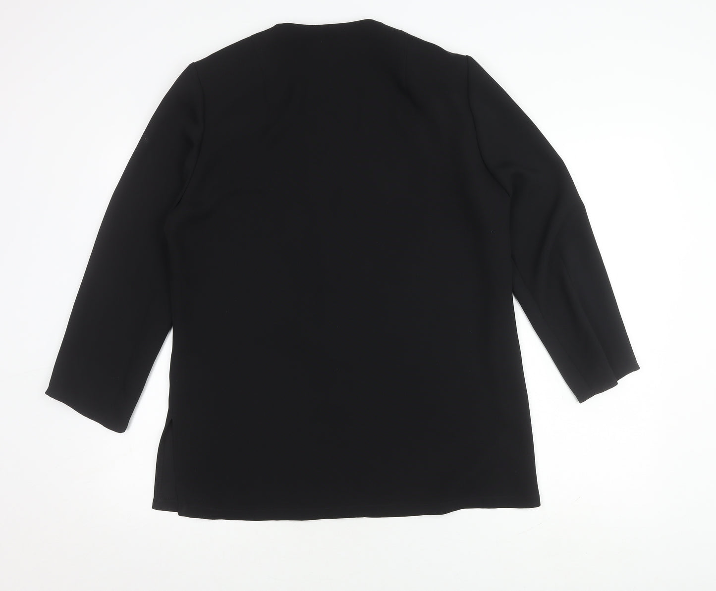 Sommermann Women's Black Long Sleeve Button Top