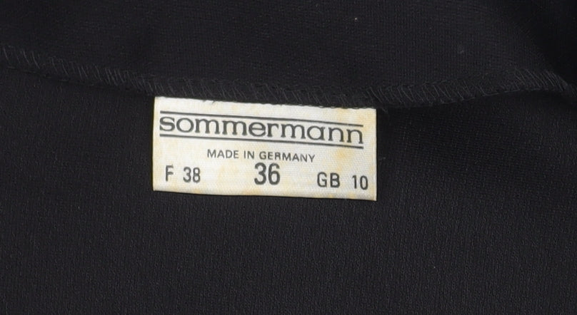 Sommermann Women's Black Long Sleeve Button Top