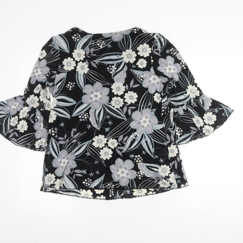 Marks and Spencer Women's Black Floral Blouse Size 14