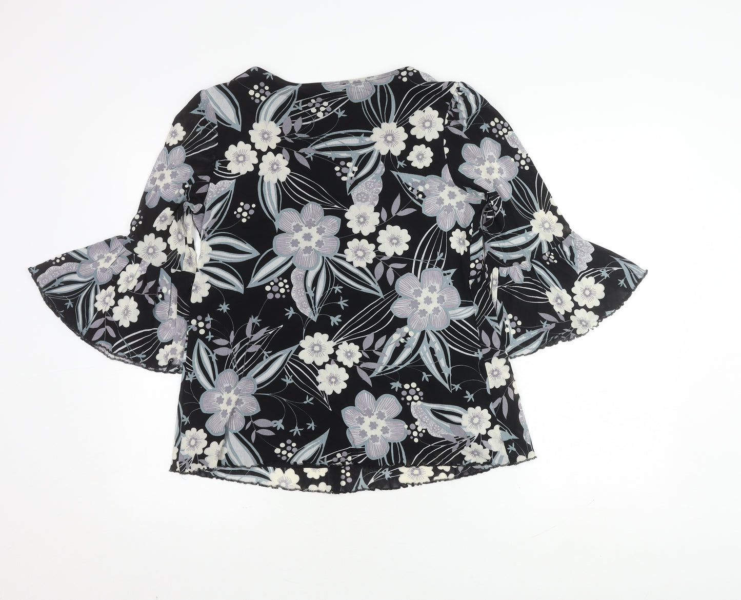 Marks and Spencer Women's Black Floral Blouse Size 14