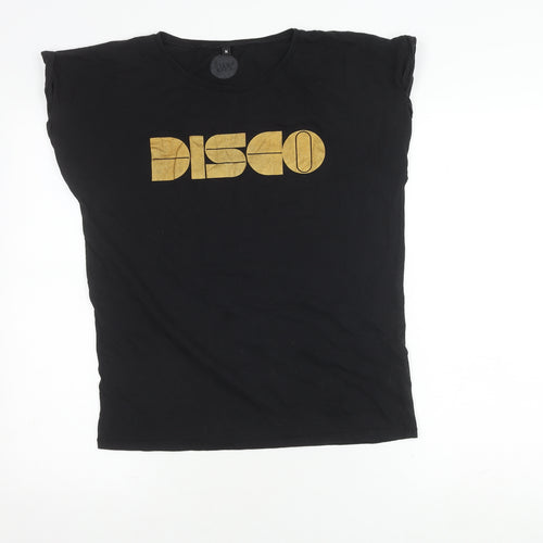 Disko Kids Unisex Black Music T-Shirt M Retro Glitter