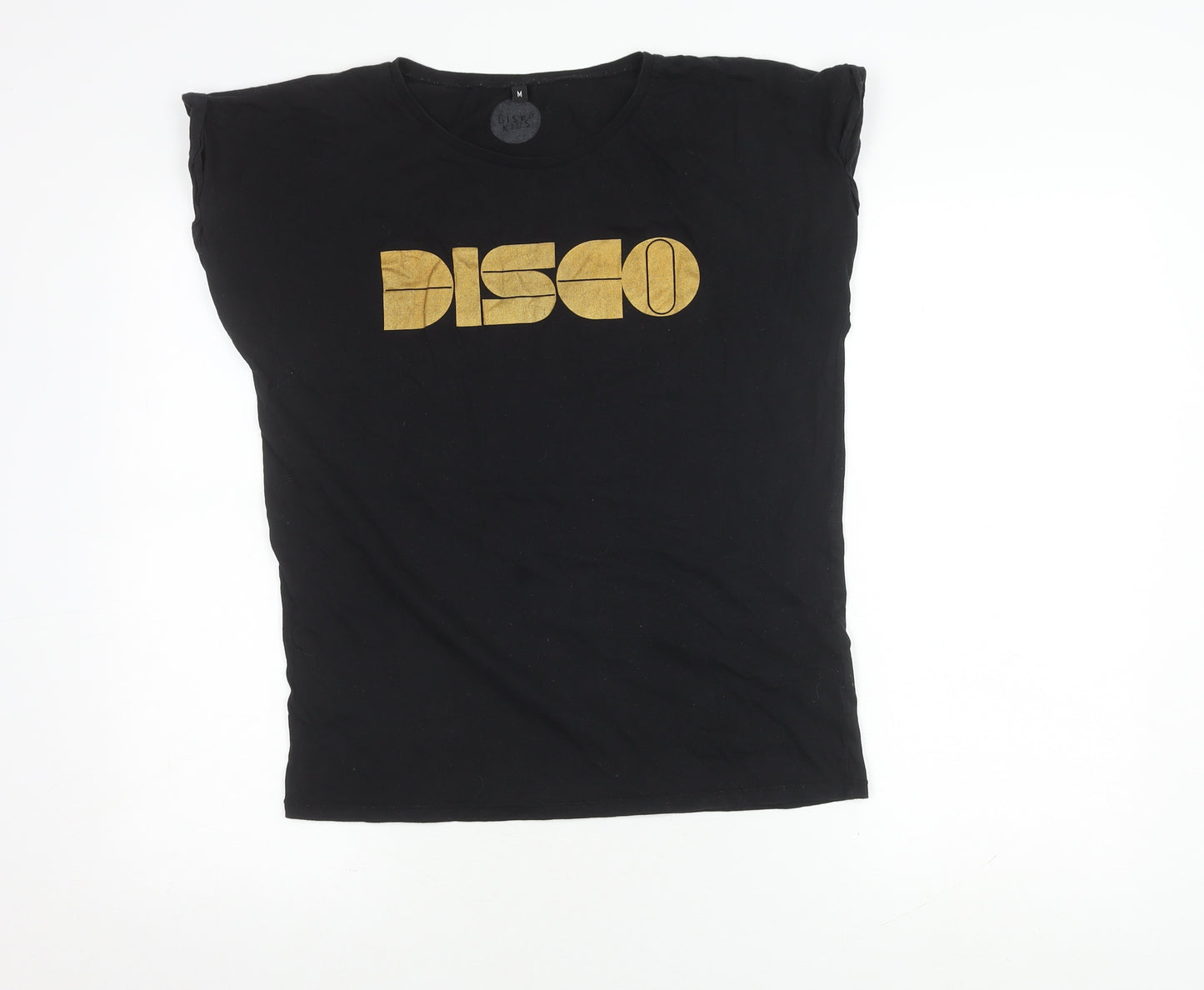 Disko Kids Unisex Black Music T-Shirt M Retro Glitter