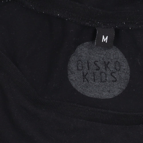 Disko Kids Unisex Black Music T-Shirt M Retro Glitter