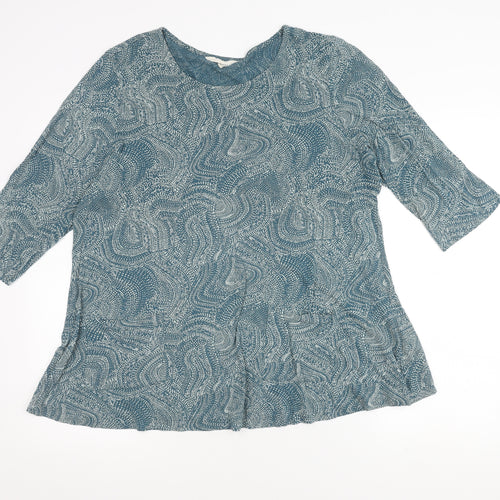 Seasalt Cornwall Women's Blue Geometric Blouse Size 16