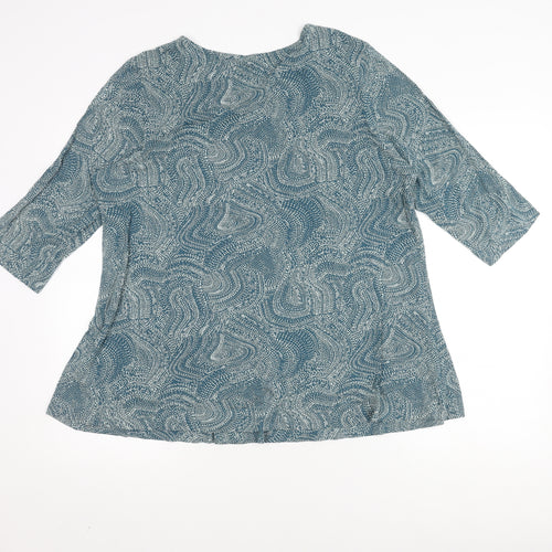 Seasalt Cornwall Women's Blue Geometric Blouse Size 16