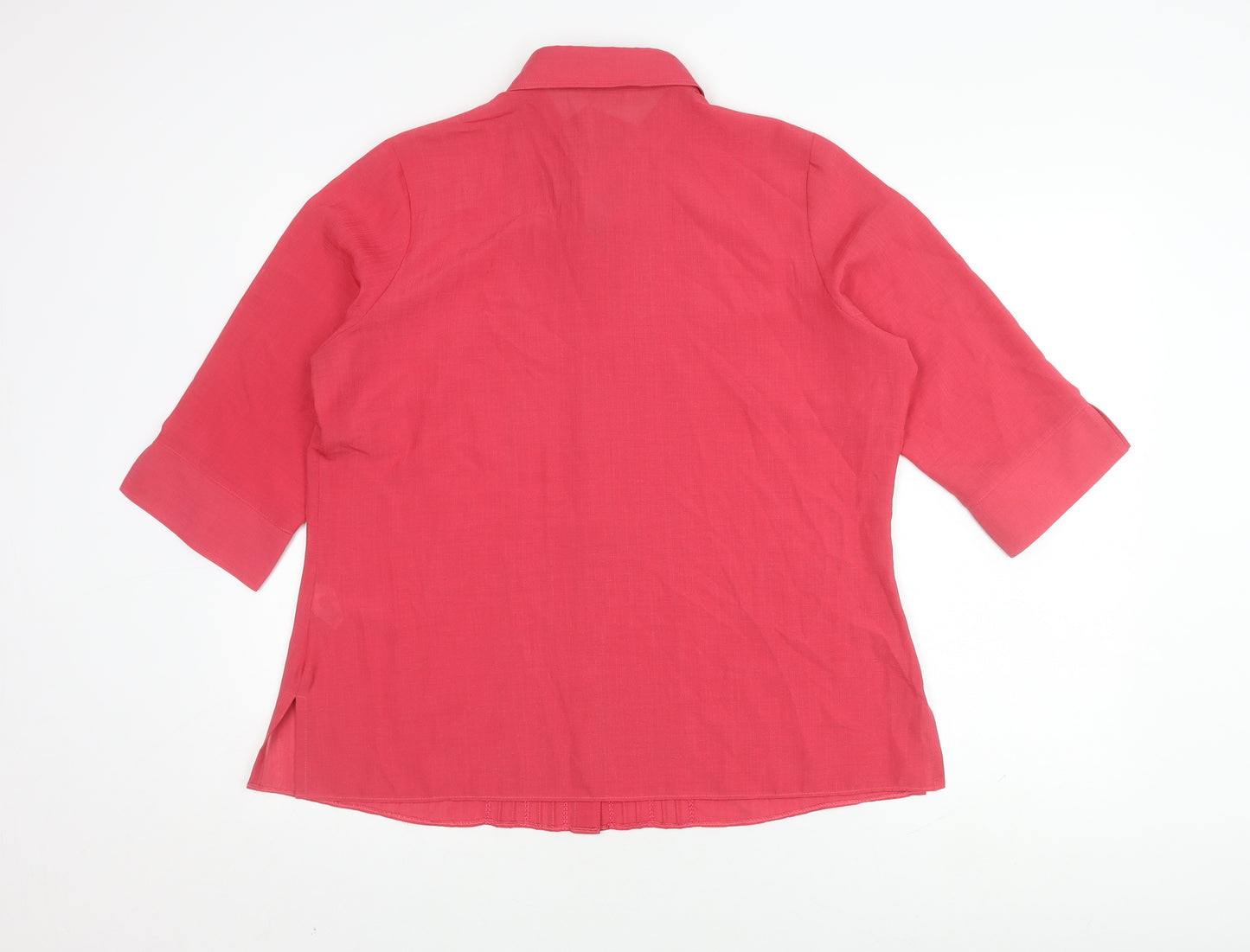 Marks and Spencer Women's Red Button-Up Shirt Size 18