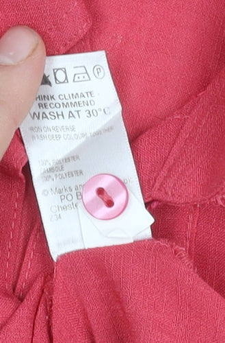Marks and Spencer Women's Red Button-Up Shirt Size 18