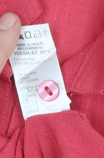 Marks and Spencer Women's Red Button-Up Shirt Size 18