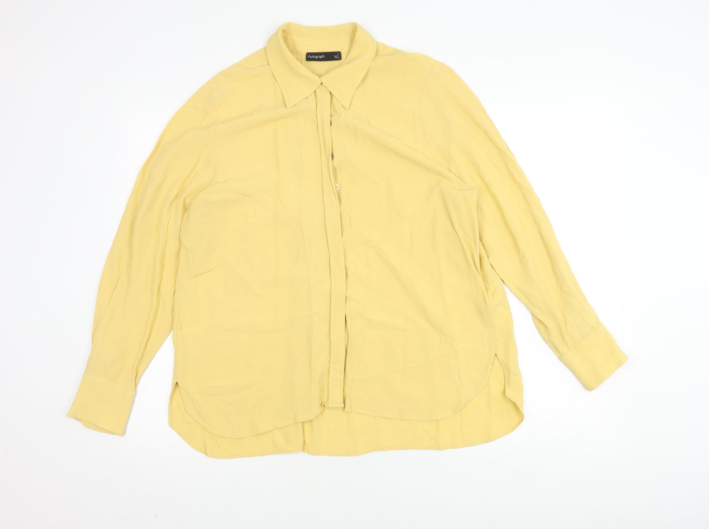 Marks and Spencer Women Yellow 16 Button-Up Shirt