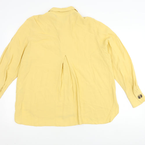Marks and Spencer Women Yellow 16 Button-Up Shirt