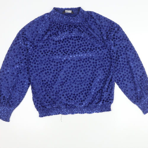 Marks and Spencer Blue Polka Dot Women's Top Size 14