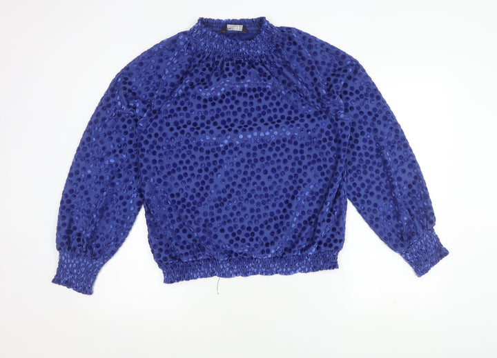 Marks and Spencer Blue Polka Dot Women's Top Size 14