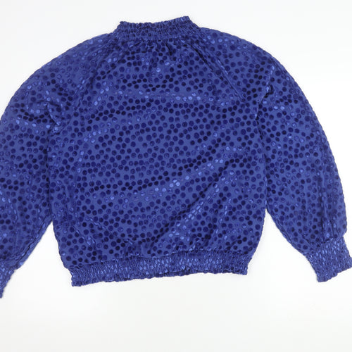 Marks and Spencer Blue Polka Dot Women's Top Size 14