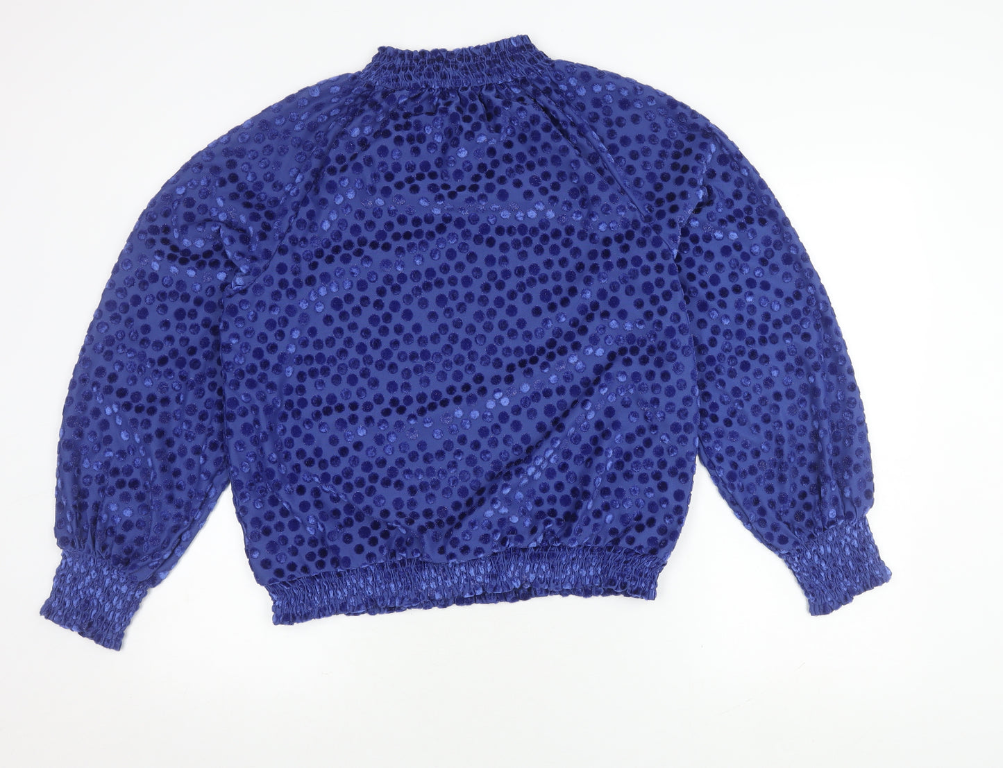 Marks and Spencer Blue Polka Dot Women's Top Size 14