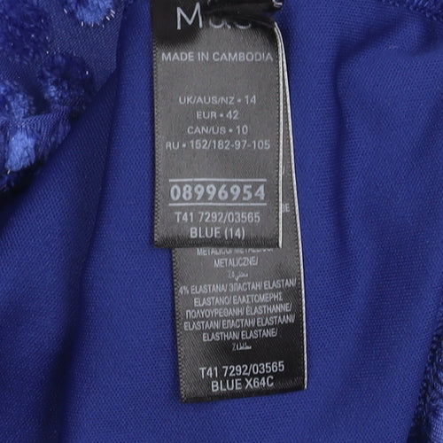Marks and Spencer Blue Polka Dot Women's Top Size 14