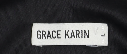 Grace Karin Women's Black Sequin Tank Top, Size L, V-Neck