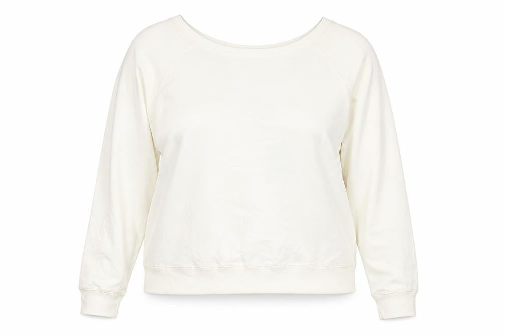 Front view of Golddigga Women's Ivory Pullover Sweatshirt, size 18