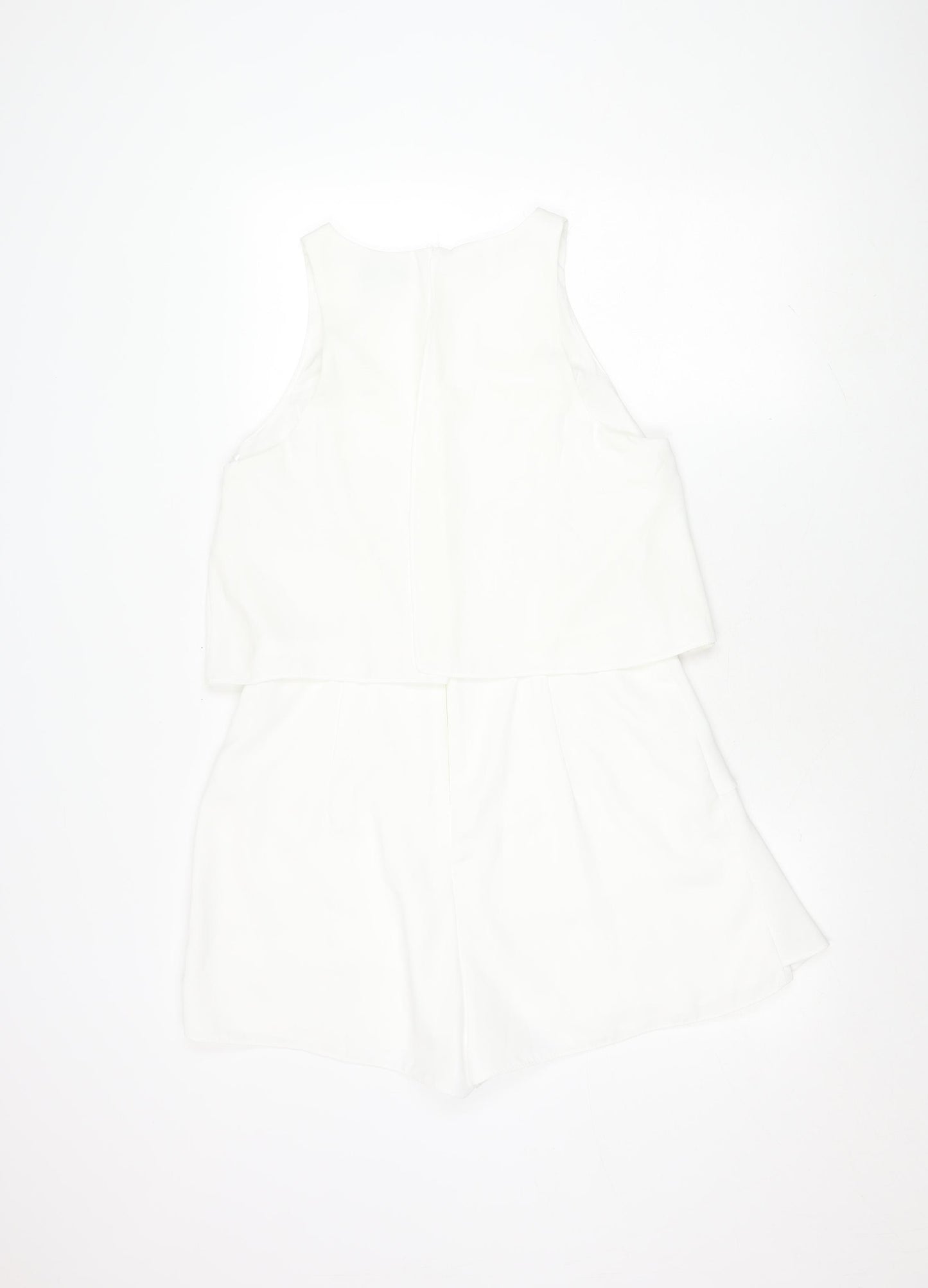 River Island White Women's Size 16 Sleeveless Playsuit