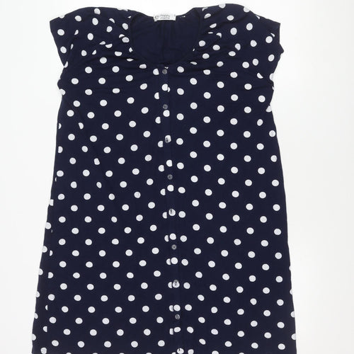 Happy Mama Women's Blue Polka Dot Shift Dress S