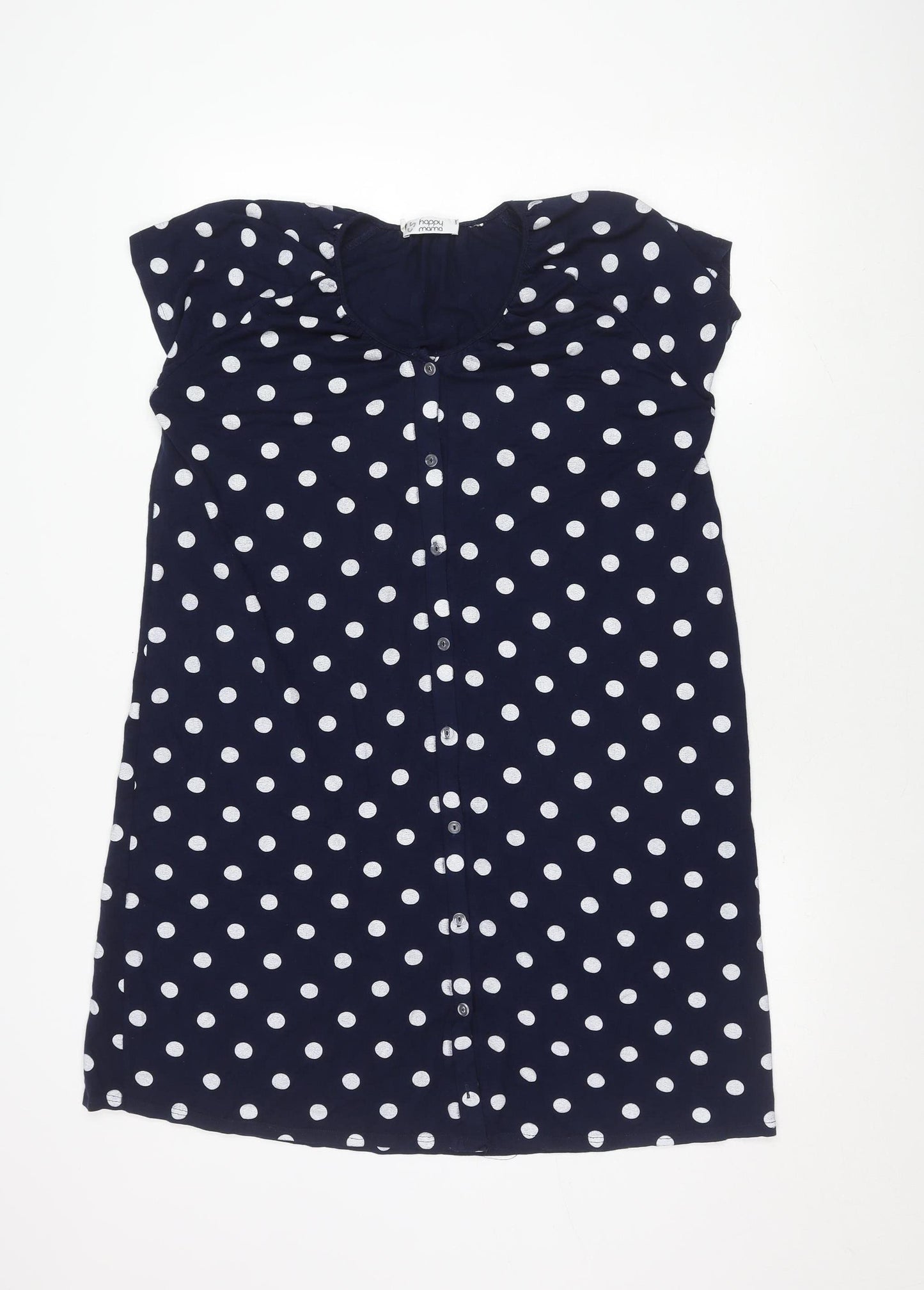 Happy Mama Women's Blue Polka Dot Shift Dress S