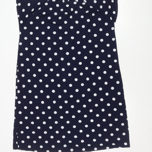 Happy Mama Women's Blue Polka Dot Shift Dress S