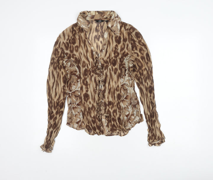 Marks and Spencer Women's Brown Animal Print Blouse