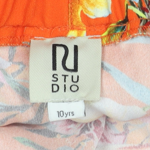 RU Studio Girls Orange Floral Bow Dress 10 Years
