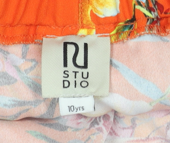 RU Studio Girls Orange Floral Bow Dress 10 Years
