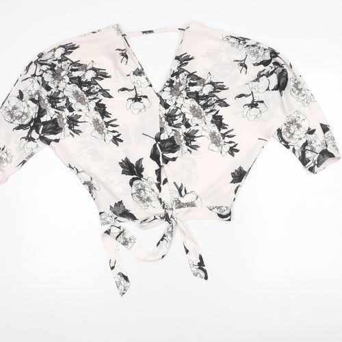 River Island Women's Floral Cropped Blouse