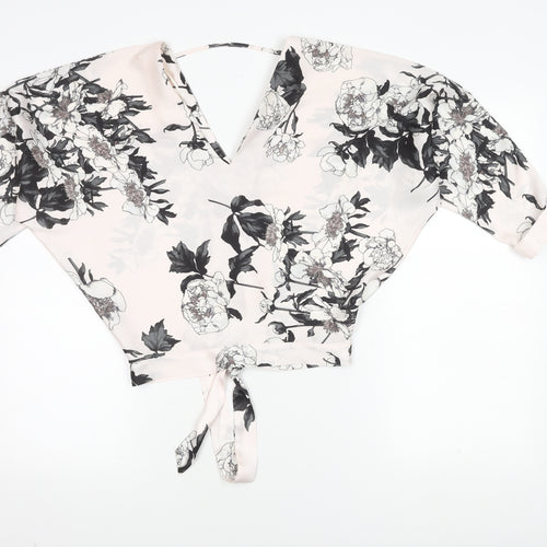 River Island Women's Floral Cropped Blouse