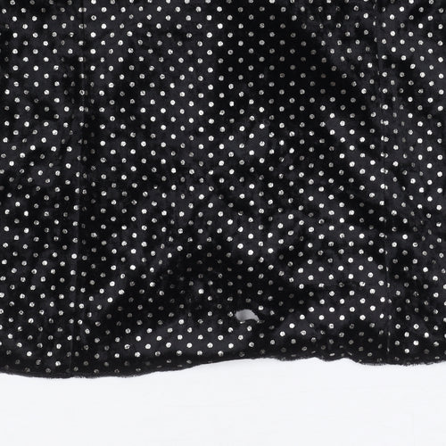 C&A Women's Black Polka Dot V-Neck Top Size 10