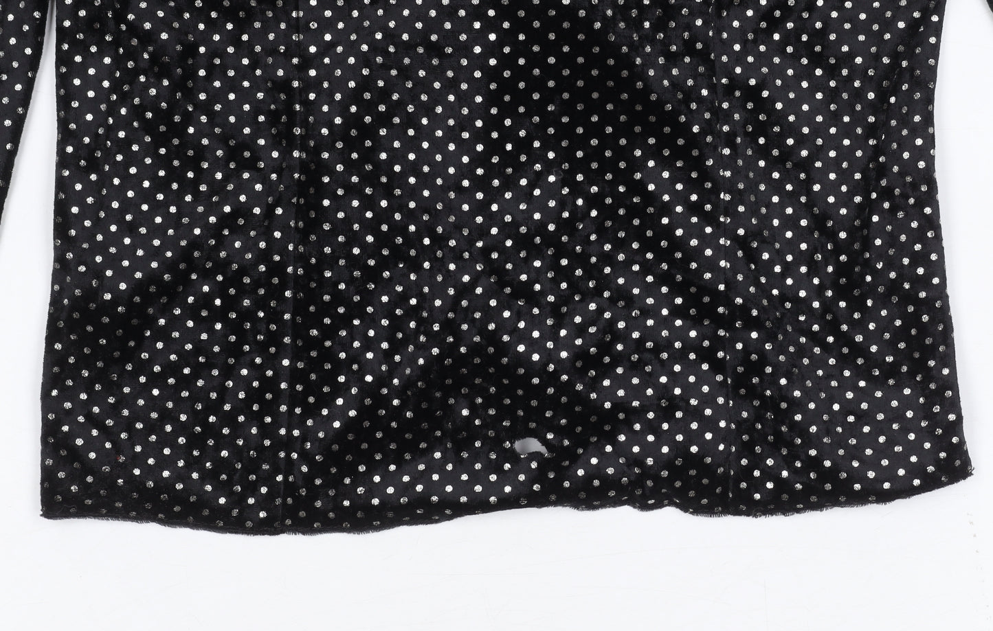 C&A Women's Black Polka Dot V-Neck Top Size 10