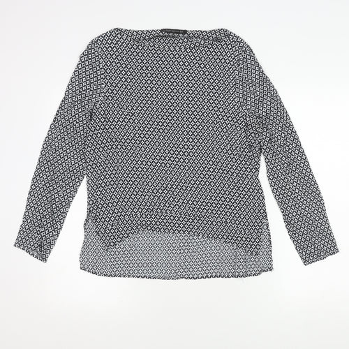 Zara Women's XL Black Geometric Long Sleeve Top