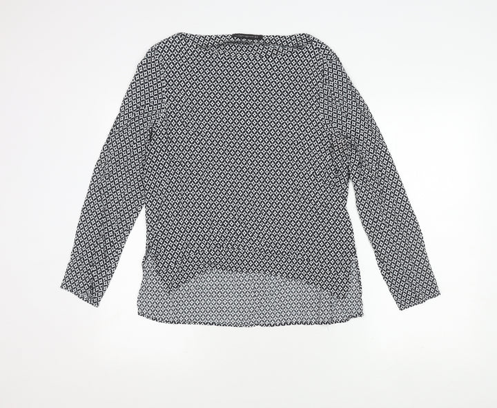 Zara Women's XL Black Geometric Long Sleeve Top