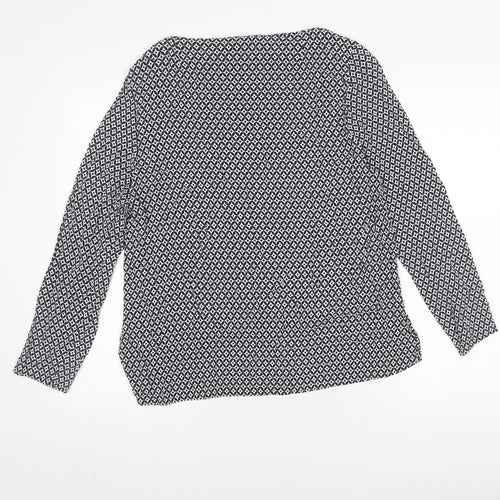 Zara Women's XL Black Geometric Long Sleeve Top