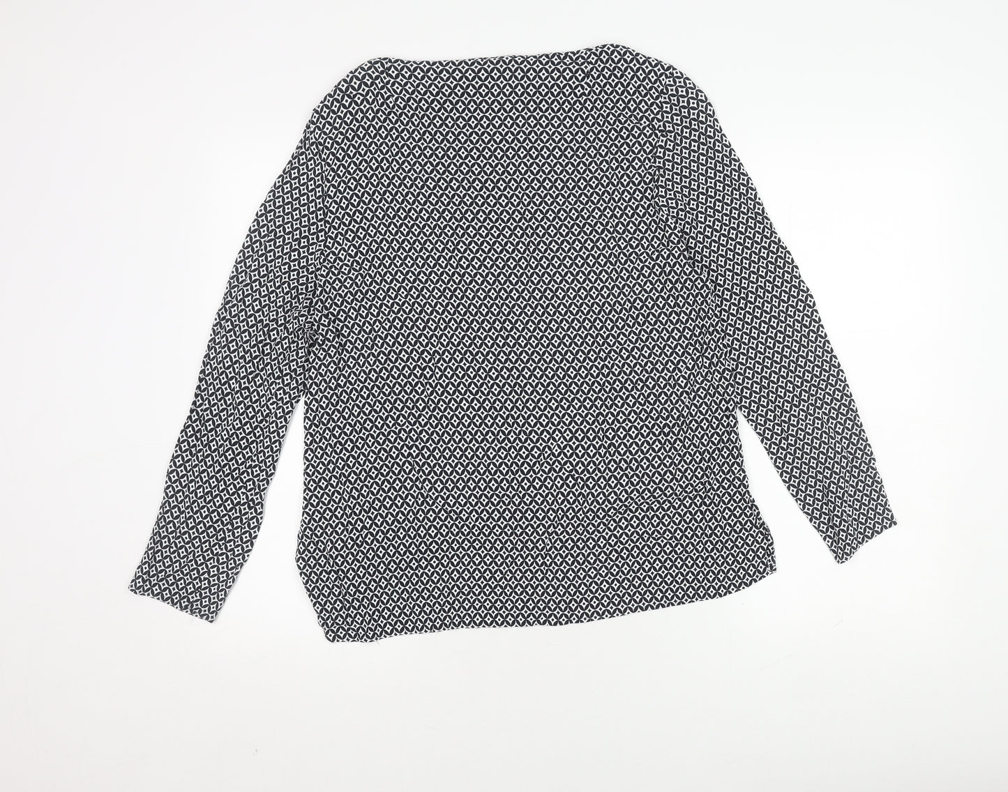 Zara Women's XL Black Geometric Long Sleeve Top