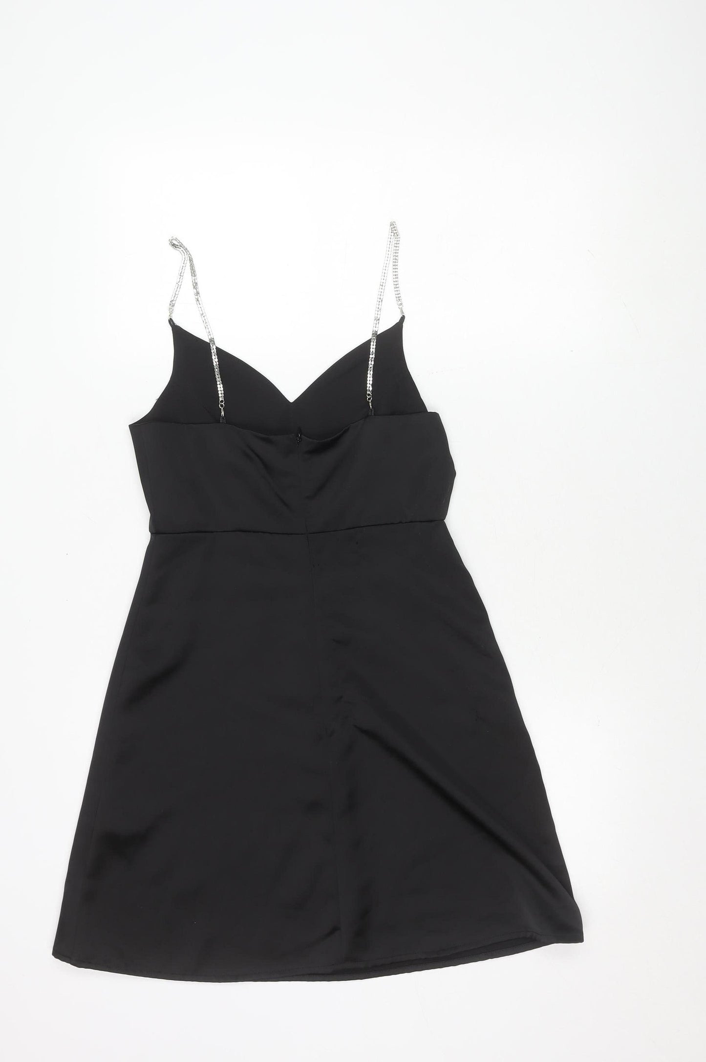 New Look Women's Black Short V-Neck Dress Size 8