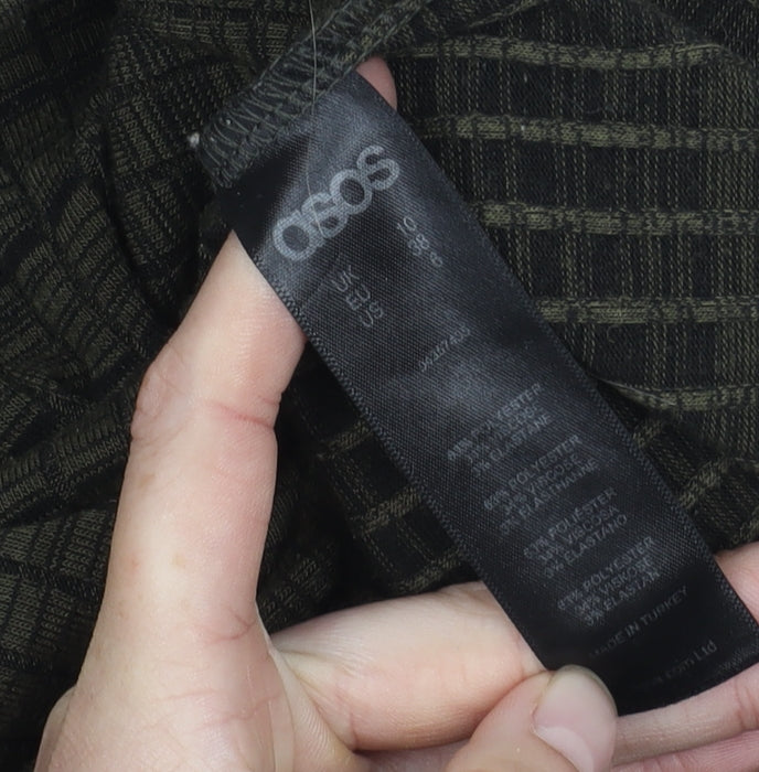 ASOS Women’s Green Check Midi Sheath Dress Size 10