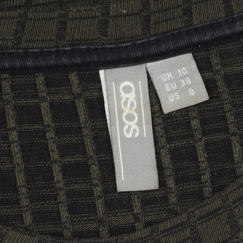 ASOS Women’s Green Check Midi Sheath Dress Size 10